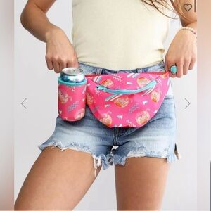 TIPSY ELVES Natural Light Pink Fanny Pack w/ Coozie - NWT